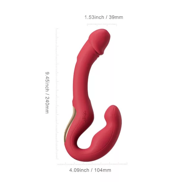 Honey Play Box Harmony Duo - App-controlled strap-on licking vibrator (red)