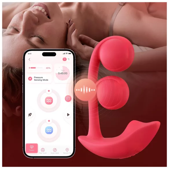 Honey Play Box Melody - App-controlled beaded 2‑in‑1 vibrator (red)