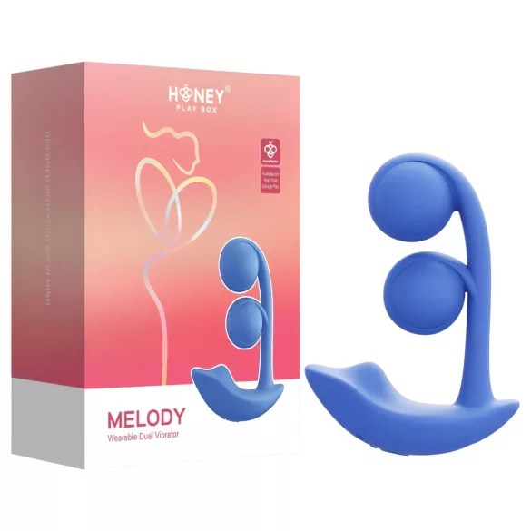 Honey Play Box Melody - App-controlled beaded 2‑in‑1 vibrator (blue)