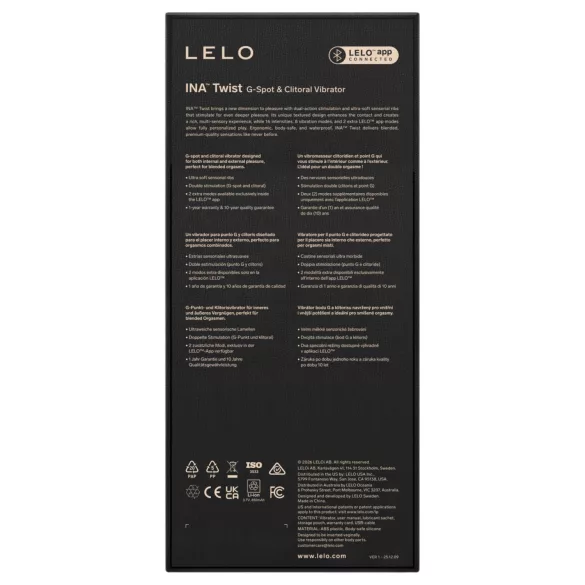 LELO INA Twist - app-controlled G-spot vibrator with clitoral arm (purple)
