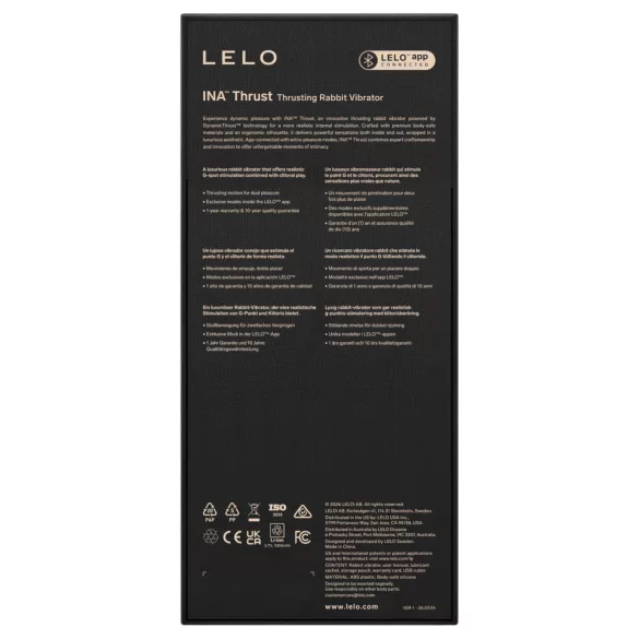 LELO - INA Thrust thrusting rabbit vibrator (black)
