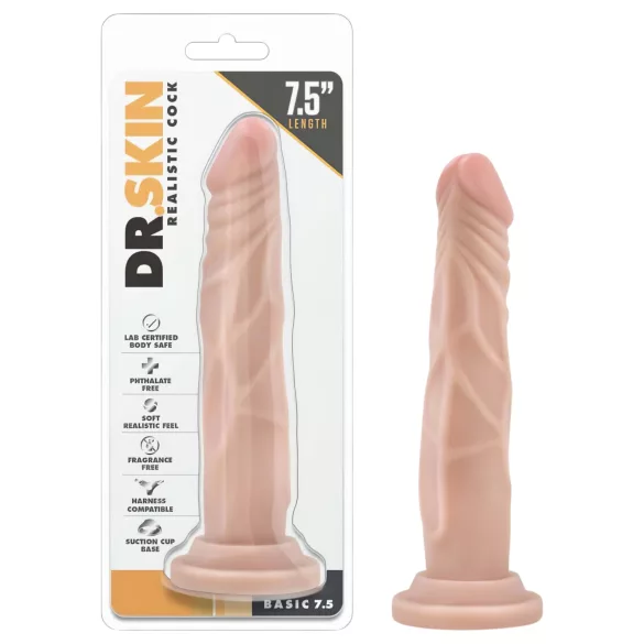 Dr. Skin 7.5 - Realistic Suction Cup Dildo - Natural (19cm)