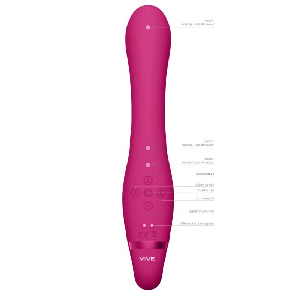 Vive Suki – Strap-On Vibrator (Pink, Harness-Free)