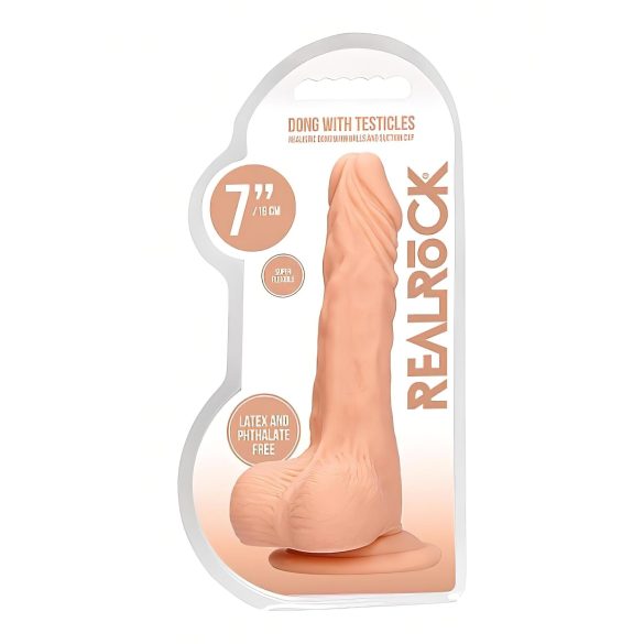 RealRock Lifelike Dildo 7" with Balls (Natural Skin Tone)