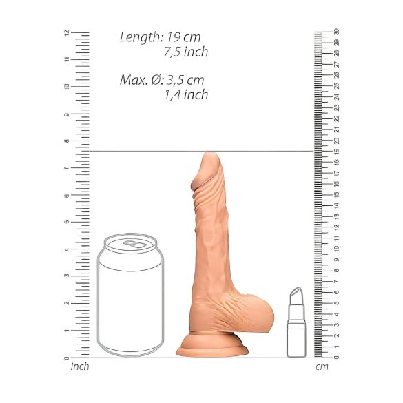 RealRock Lifelike Dildo 7" with Balls (Natural Skin Tone)