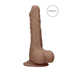   RealRock Dong 10" - Lifelike Dildo with Balls (10") - Dark Natural