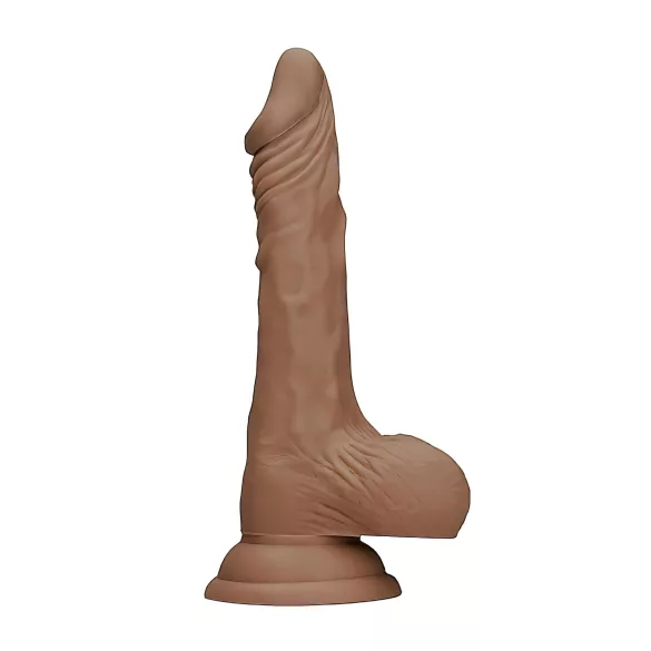 RealRock Dong 10" - Lifelike Dildo with Balls (10") - Dark Natural