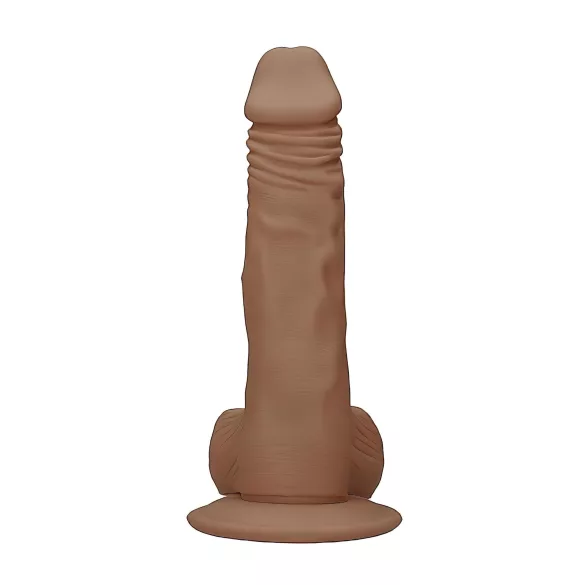 RealRock Dong 10" - Lifelike Dildo with Balls (10") - Dark Natural