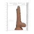 RealRock Dong 10" - Lifelike Dildo with Balls (10") - Dark Natural
