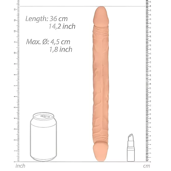 RealRock Double Dong 14" - Natural Dual Dildo (36cm)