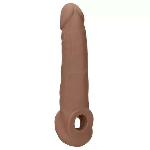 RealRock 9” Penis Sleeve - Dark Natural (21.5cm)