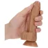 RealRock - Suction Cup Dildo with Balls - 15.5cm (Dark Natural)