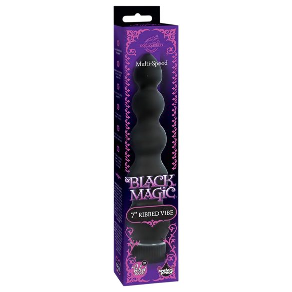 Black Magic 7 - Firm 5-Bead Anal Vibrator (Black)