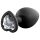 Temptasia M - silver-stoned heart-shaped anal plug (black) - medium