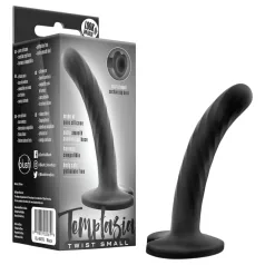 Temptasia Twist Small - suction cup, twisted dildo (black)