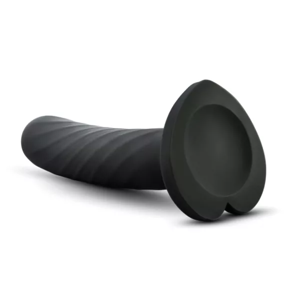 Temptasia Twist Small - suction cup, twisted dildo (black)