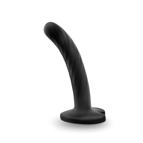 Temptasia Twist Small - suction cup, twisted dildo (black)