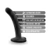 Temptasia Twist Small - suction cup, twisted dildo (black)