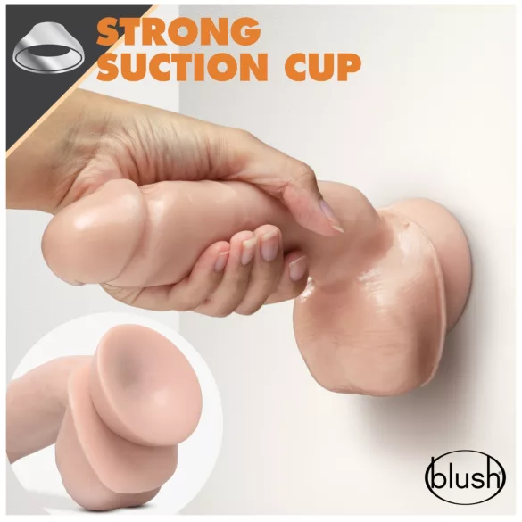 blush Dr. Skin Glide realistic dildo - 21.5 cm, with balls