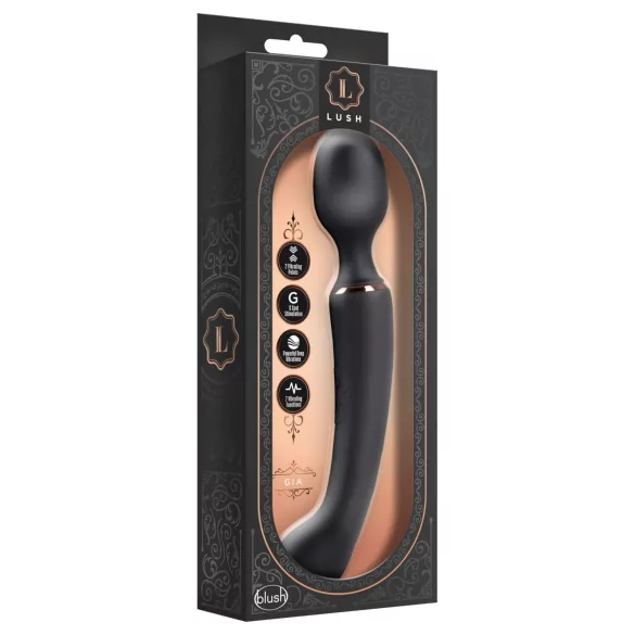 Blush Lush - 2-in-1 wand and G-spot vibrator (black)