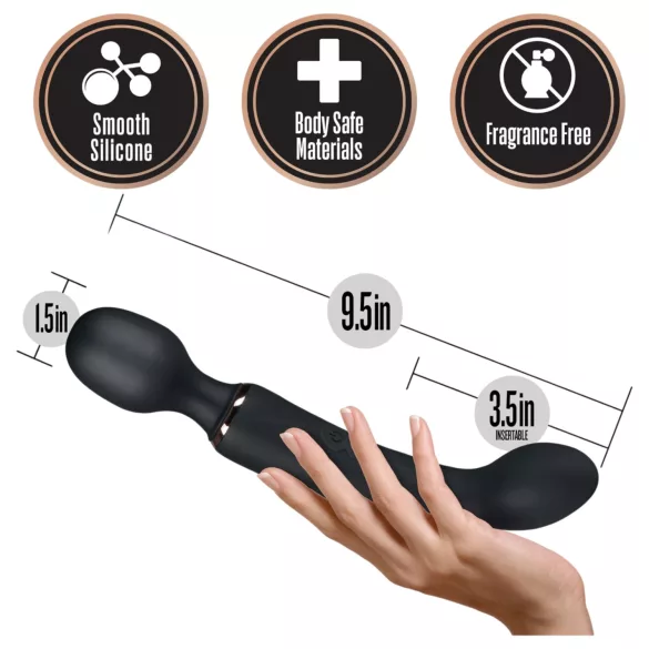 Blush Lush - 2-in-1 wand and G-spot vibrator (black)