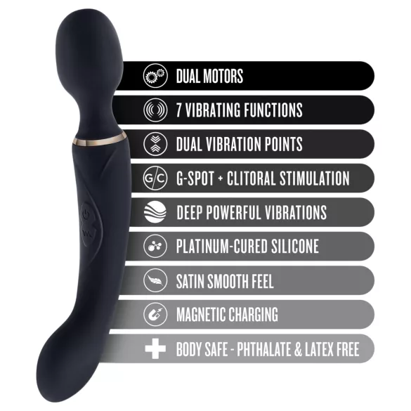 Blush Lush - 2-in-1 wand and G-spot vibrator (black)