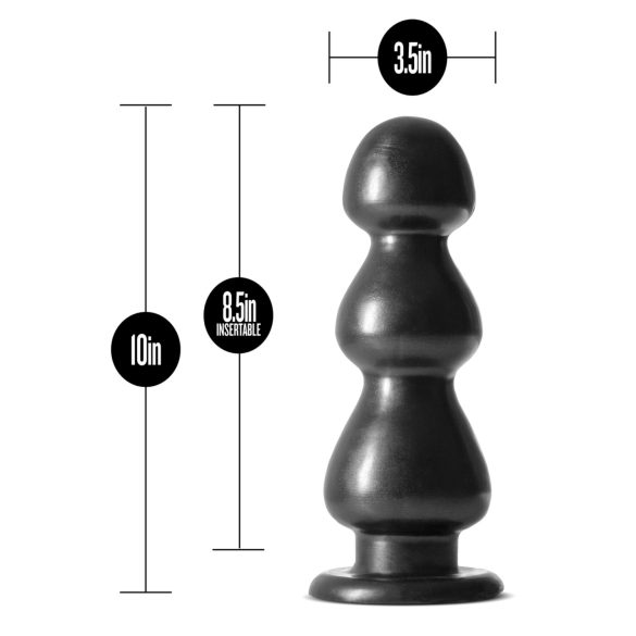 Blush Jet - Black Suction Bead Dildo