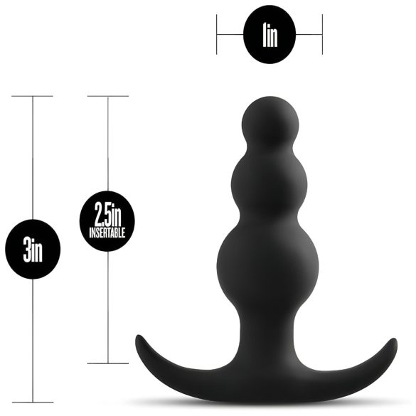 Anal Adventures Platinum - Beaded Anal Plug (Black)