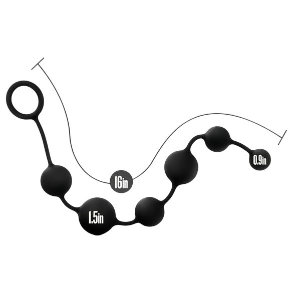 Anal Adventures L – Beaded Black Anal Dildo