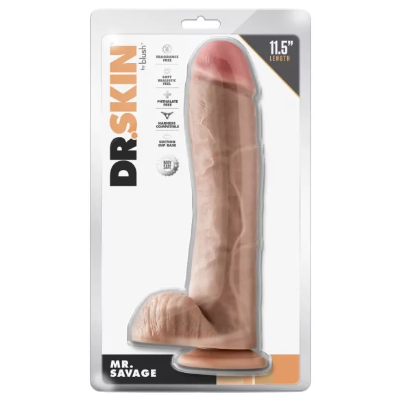 Blush Dr. Skin - lifelike dildo with balls (natural)