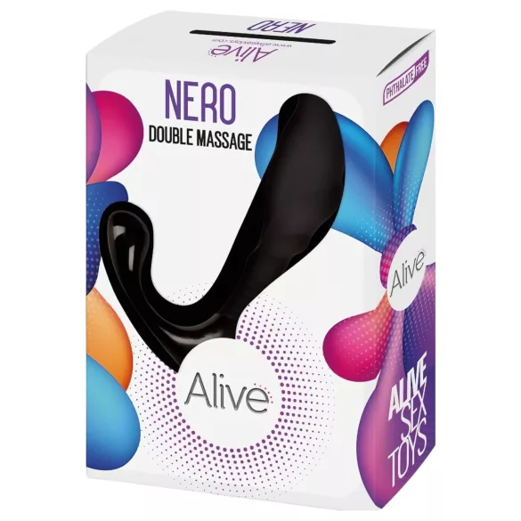 Alive Nero - rechargeable prostate vibrator (black) - 7 cm