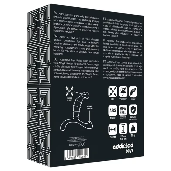Addicted Toys - Prostate and Perineum Massager (Black) - 11.3 cm