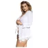 Subblime Queen Plus - Lace Robe Set - White (XL-2XL)