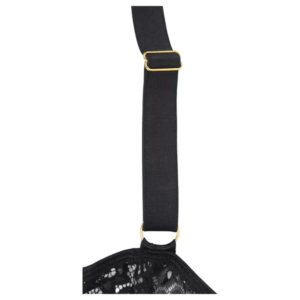 Subblime - Patterned Bodysuit with Satin Belt (Black)