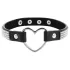 Coquette - Rhinestone Choker with Heart Pendant (Black)