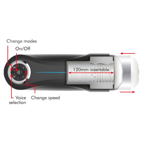 JamyJob - Up-and-Down Vibrating Stroker (Black)