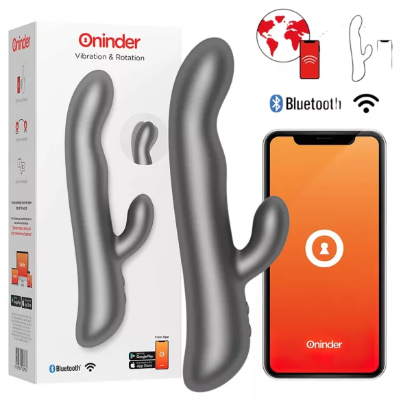Oninder Oslo - thrusting, rotating clitoral-arm vibrator (black)