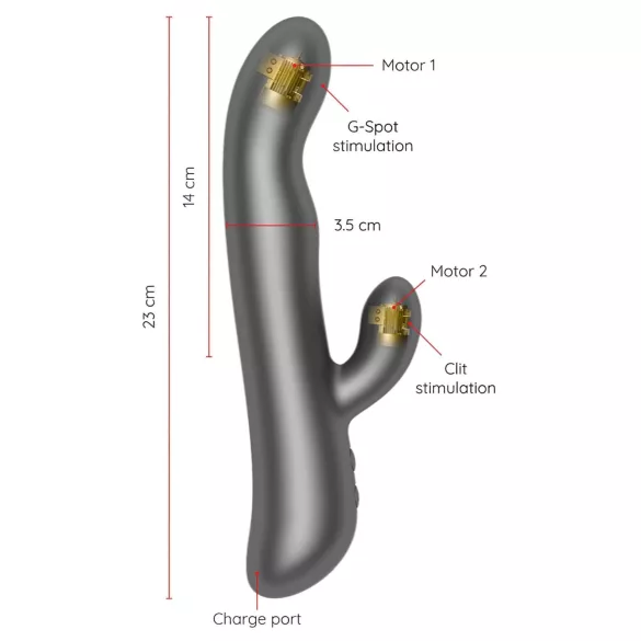 Oninder Oslo - thrusting, rotating clitoral-arm vibrator (black)