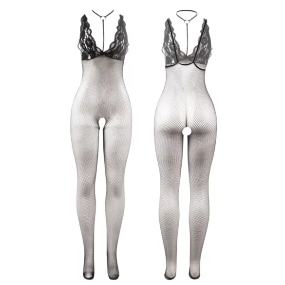 Subblime 951993 - Black Fishnet Bodysuit with Necklace - Sizes S-L