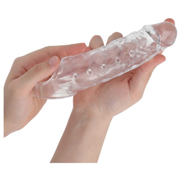 Addicted Toys - 23cm Translucent Penis Sleeve with Ball Ring