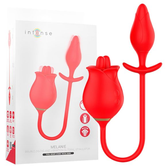 Intense Melanie - 2in1 Swirling Tongue Clitoral Vibrator (Red)
