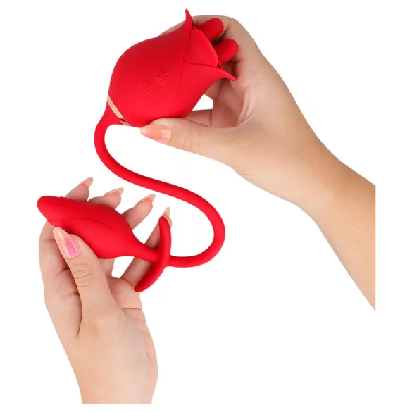 Intense Melanie - 2in1 Swirling Tongue Clitoral Vibrator (Red)