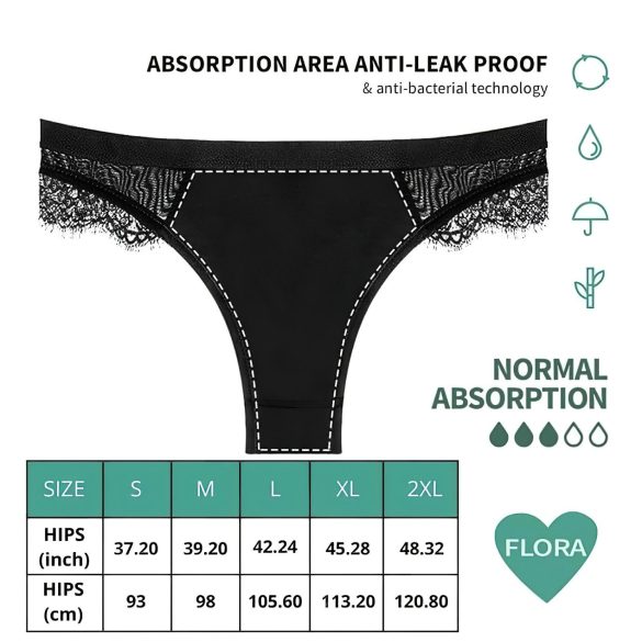 Adalet Flora Normal - Menstrual Panty (Black) - L