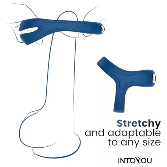 INTOYOU - App-controlled vibrating penis and testicle ring for men (blue)