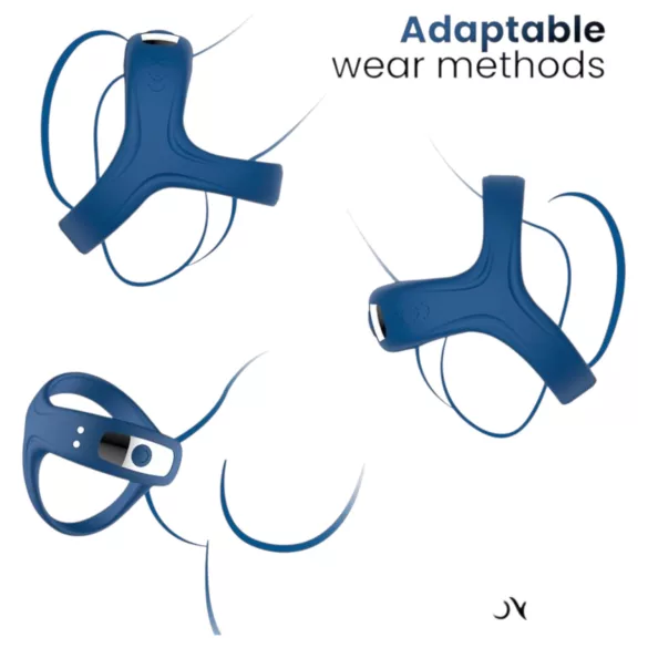 INTOYOU - App-controlled vibrating penis and testicle ring for men (blue)