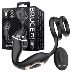   IntoYou Bruce - remote‑controlled rotating prostate vibrator with double ring (black)
