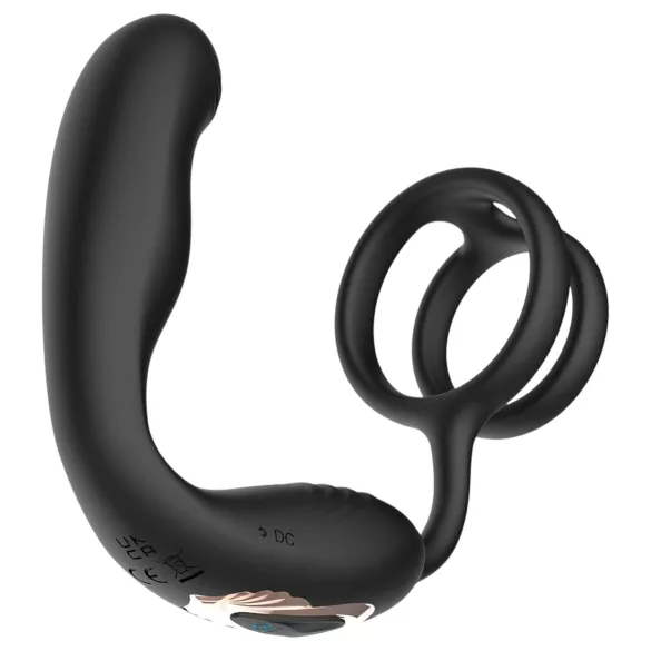 IntoYou Bruce - remote‑controlled rotating prostate vibrator with double ring (black)