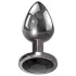 Evolved Black Gem - Metal Anal Plug Set with Black Gem (Silver)