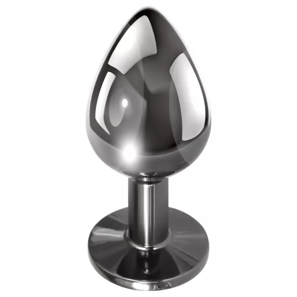 Evolved Black Gem - Metal Anal Plug Set with Black Gem (Silver)