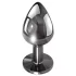 Evolved Black Gem - Metal Anal Plug Set with Black Gem (Silver)